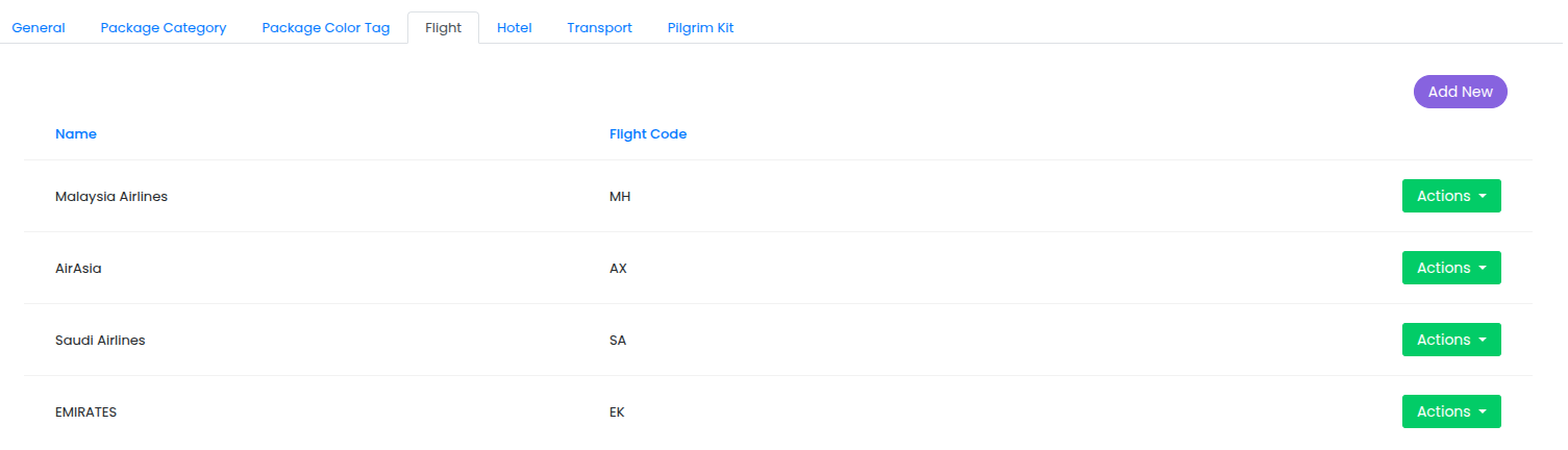 Flight Configuration Interface