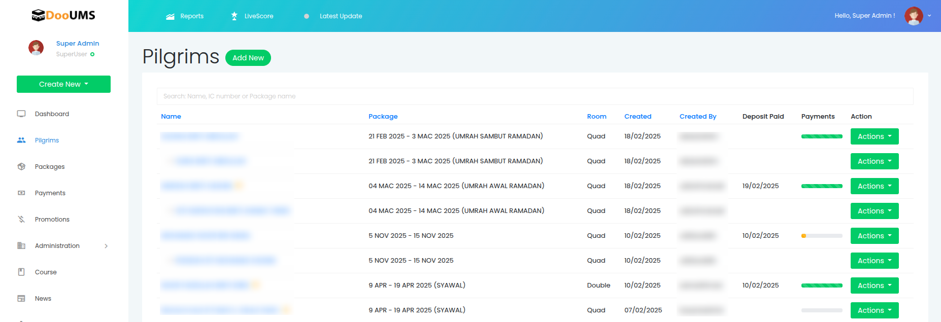Pilgrim Search Interface
