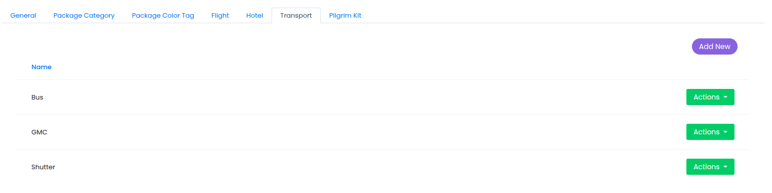 Transport Management Interface